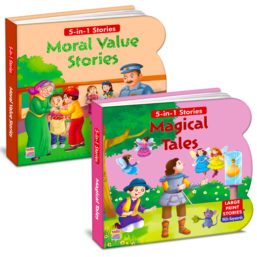 Moral Value Stories + Magical Tales | 2-Book Story Combo for Kids 3+