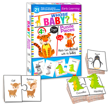 Whose Baby Jigsaw Puzzle | 2-Piece Matching Puzzle Set for Kids 4+