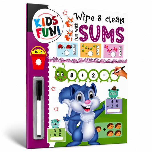Wipe & Clean Fun with Sums - Fun Learning cover with girl