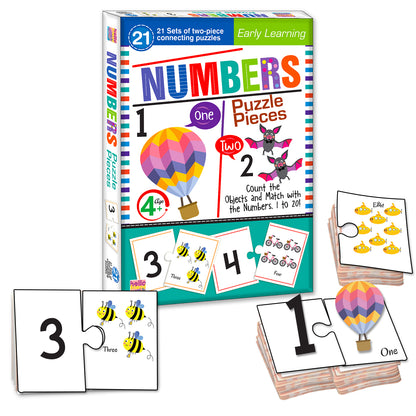 Numbers Puzzle Pieces | 2-Piece Connecting Puzzle Set for Kids