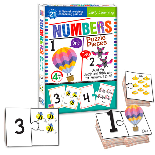 Numbers Puzzle Pieces | 2-Piece Connecting Puzzle Set for Kids