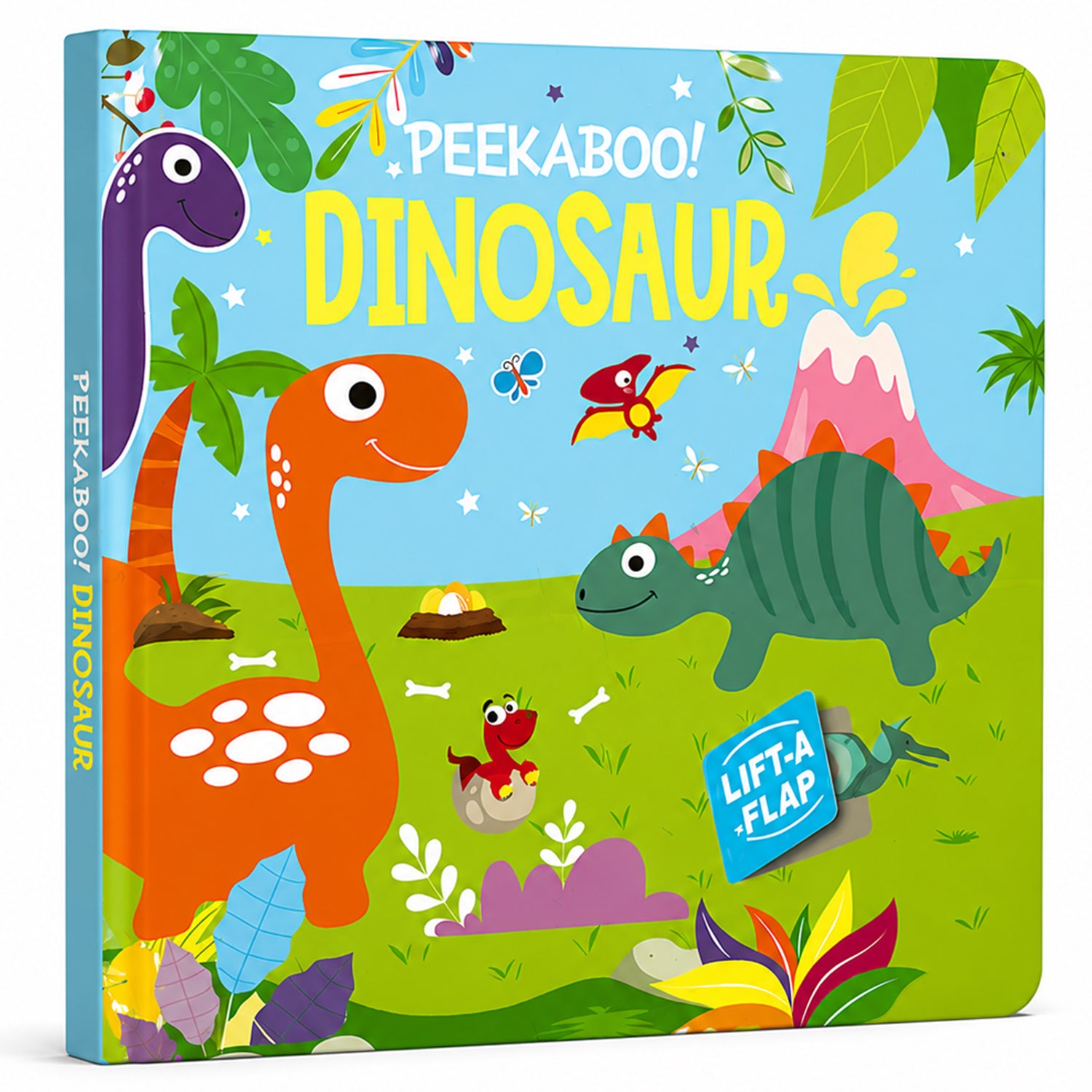 Peekaboo! Dinosaurs lift-the-flap board book front cover - Hello Friends