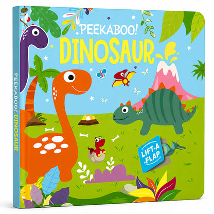 Peekaboo! Dinosaurs lift-the-flap board book front cover - Hello Friends