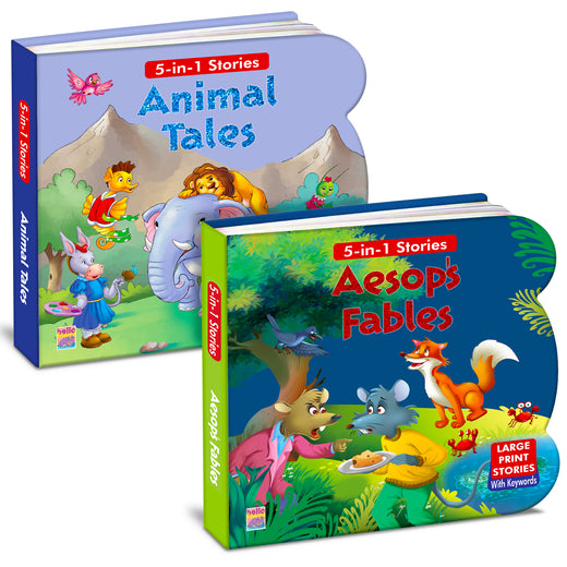 Animal Tales & Aesop's Fables | 2-Book Moral Story Combo for Kids 3+