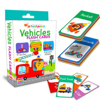 Vehicles Flash Cards | Transport & Vehicle Recognition Learning Cards for Kids