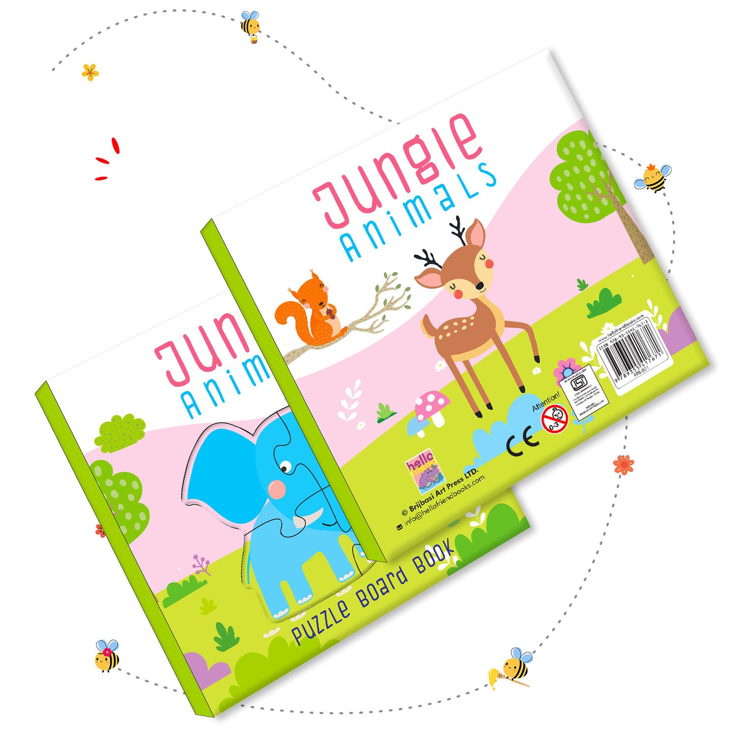 Jungle Animals Puzzle Book | Board Book with Jigsaw Puzzles for Kids