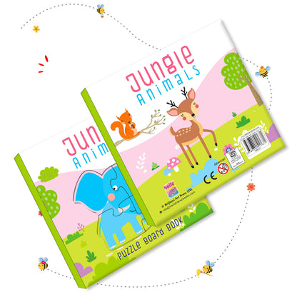 Jungle Animals Puzzle Book | Board Book with Jigsaw Puzzles for Kids