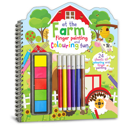 Farm Finger Painting & Colouring Fun | Finger Painting & Coloring Activity Book for Kids | Creative Art & Craft Kit