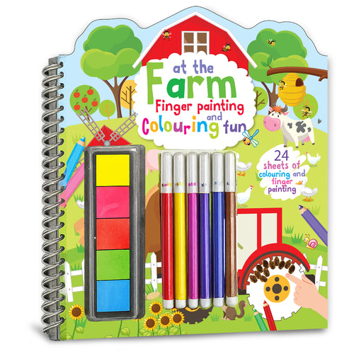Farm Finger Painting & Colouring Fun | Finger Painting & Coloring Activity Book for Kids | Creative Art & Craft Kit