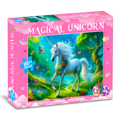 Magical Unicorn Puzzle Box | 100 Piece Jigsaw Puzzle for Kids