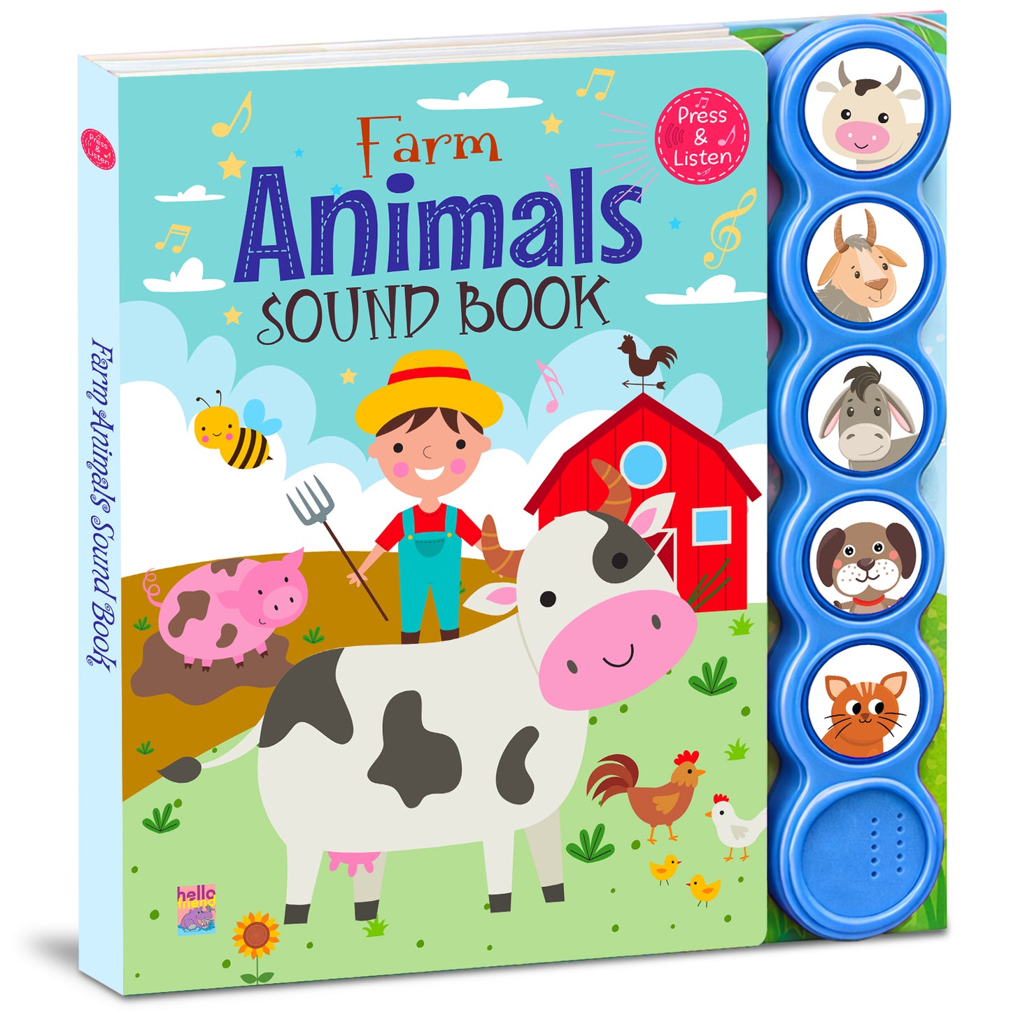 Farm Animals Sound Book | Interactive 5-Button Animal Sounds Book for Babies & Toddlers | Fun Early Learning Sound Book