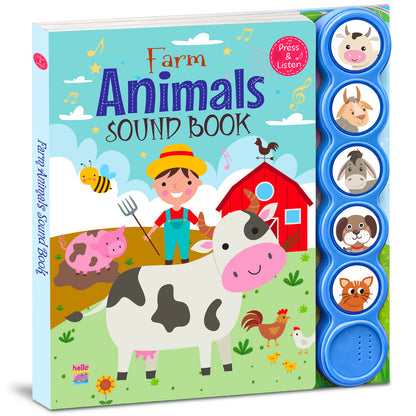 Farm Animals Sound Book | Interactive 5-Button Animal Sounds Book for Babies & Toddlers | Fun Early Learning Sound Book