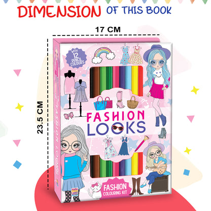 Fashion Looks Art Kit | Fashion Coloring & Creative Activity Kit for Kids | Stylish Art & Learning Kit