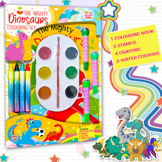 The mighty dinosaur colouring set
