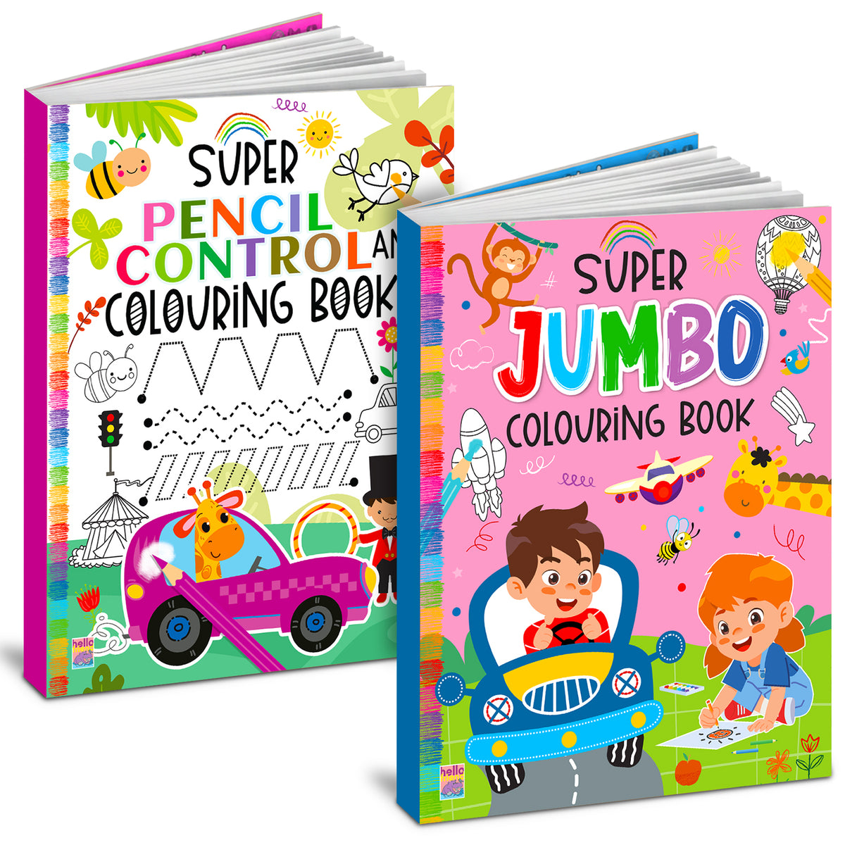 Super Pencil Control & Jumbo Coloring Books Combo | 2-in-1 Activity Set for Kids