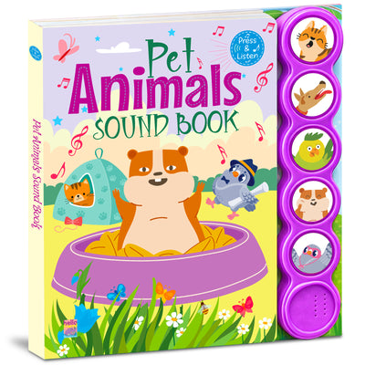 Pet Animals Sound Book | Interactive 5-Button Animal Sounds Book for Babies & Toddlers | Fun Early Learning Sound Book