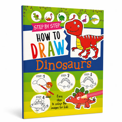 How to Draw Dinosaur Book | Step-by-Step Dinosaur Drawing Book for Kids | Learn to Draw Activity Book