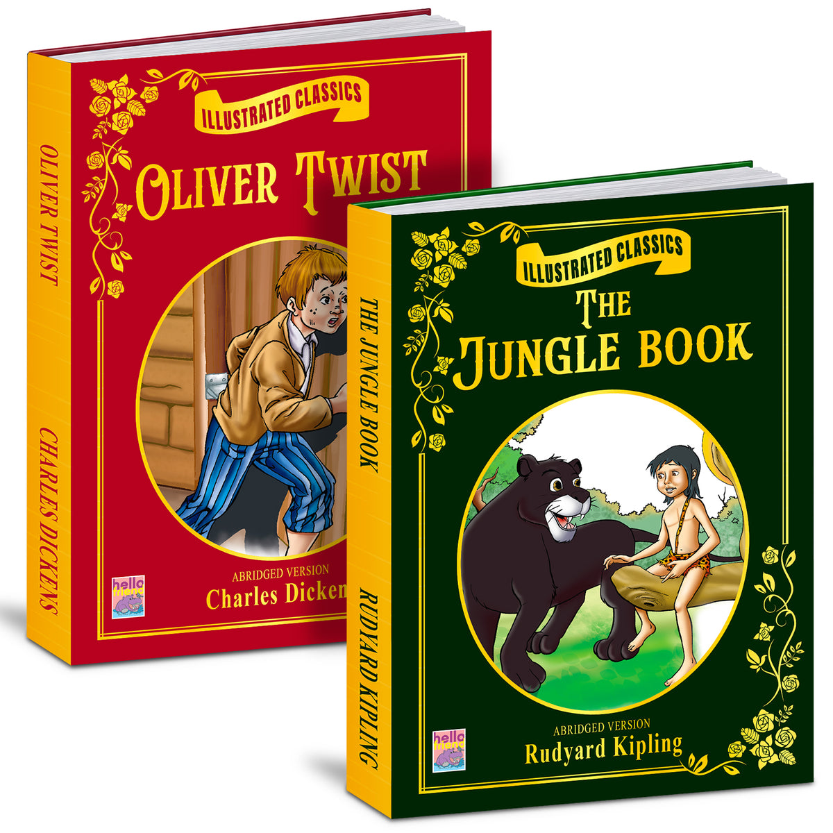Illustrated Classics Story Book Combo | The Jungle Book & Oliver Twist | 2 Books for Kids 6+