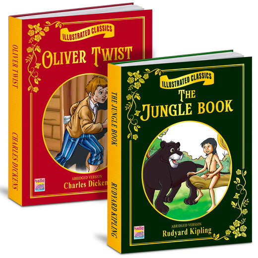 Illustrated Classics Story Book Combo | The Jungle Book & Oliver Twist | 2 Books for Kids 6+