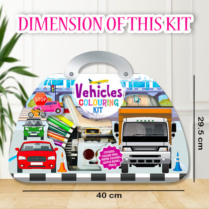 Vehicle Colouring Kit | Vehicle Coloring & Creative Activity Kit for Kids | Fun Transport Art & Learning Kit
