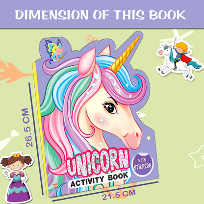 Die-Cut Unicorn Activity Book | Unicorn Sticker Activity Book for Kids | Creative Learning & Play Book
