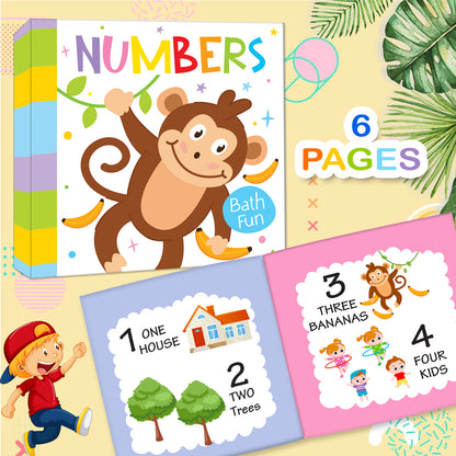 Number Bath Book | Waterproof Soft Bath Book for Babies & Toddlers | Interactive Number Learning Book