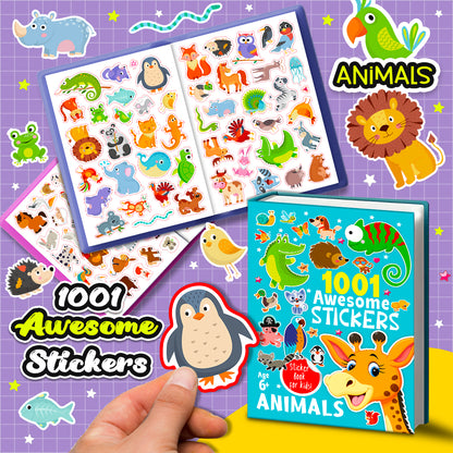 1001 Awesome Stickers – Animals | Mega Sticker Activity Book for Kids | Creative Play & Fun Learning
