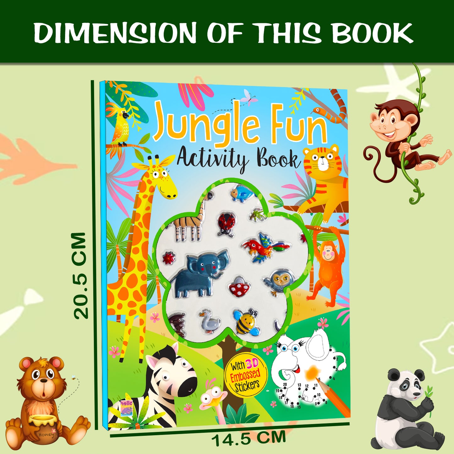 Jungle Fun Activity Book | Sticker Activity Book for Kids | Creative Jungle-Themed Learning & Play Book