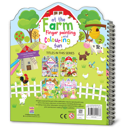 Farm Finger Painting & Colouring Fun | Finger Painting & Coloring Activity Book for Kids | Creative Art & Craft Kit