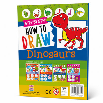 How to Draw Dinosaur Book | Step-by-Step Dinosaur Drawing Book for Kids | Learn to Draw Activity Book