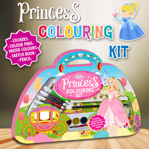 Princess Colouring Kit | Princess Coloring & Creative Activity Kit for Kids | Deluxe Art & Learning Kit