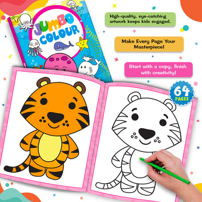 Jumbo Color – Sea Life | Jumbo Sea Animals Coloring Book for Kids | Ocean Coloring Activity Book
