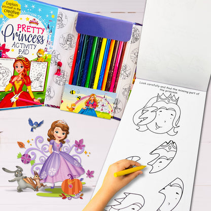 Princess Travel Art Kit | Princess Coloring & Activity Book for Kids | Creative Travel Art Kit