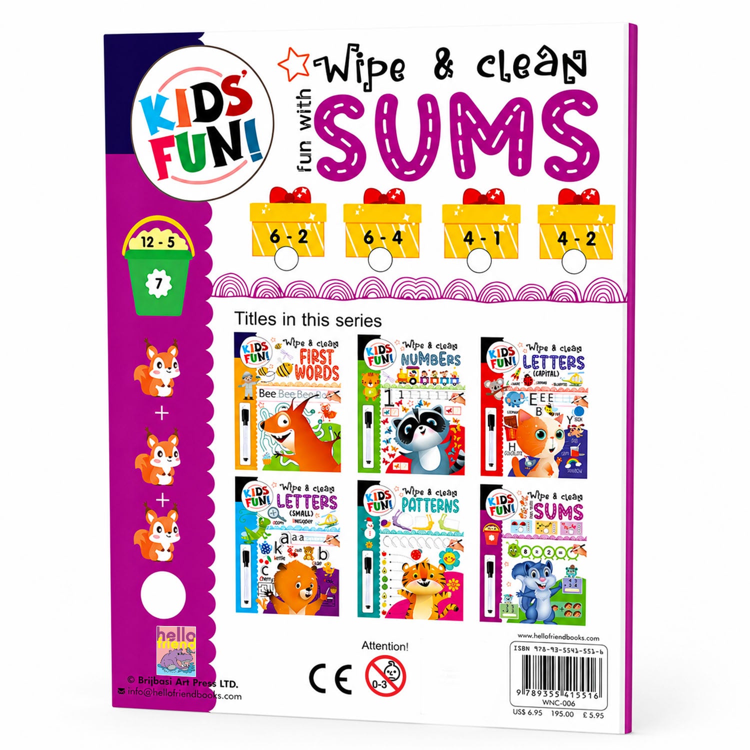 Wipe & Clean Fun with Sums - Interior pages spread subtraction sums