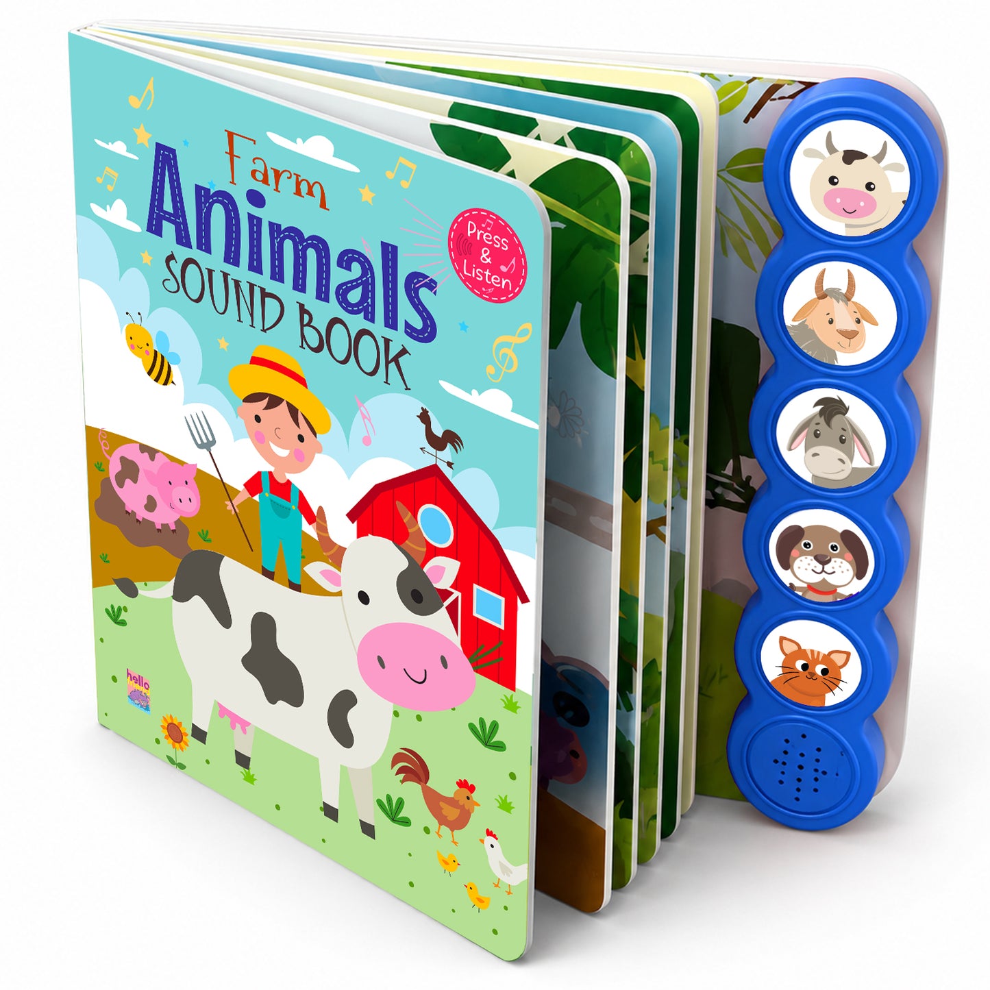 Farm Animals Sound Book | Interactive 5-Button Animal Sounds Book for Babies & Toddlers | Fun Early Learning Sound Book