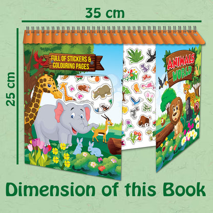 Animals World – Stickers Book | Animal Sticker Activity Book for Kids | Creative Play & Fun Learning