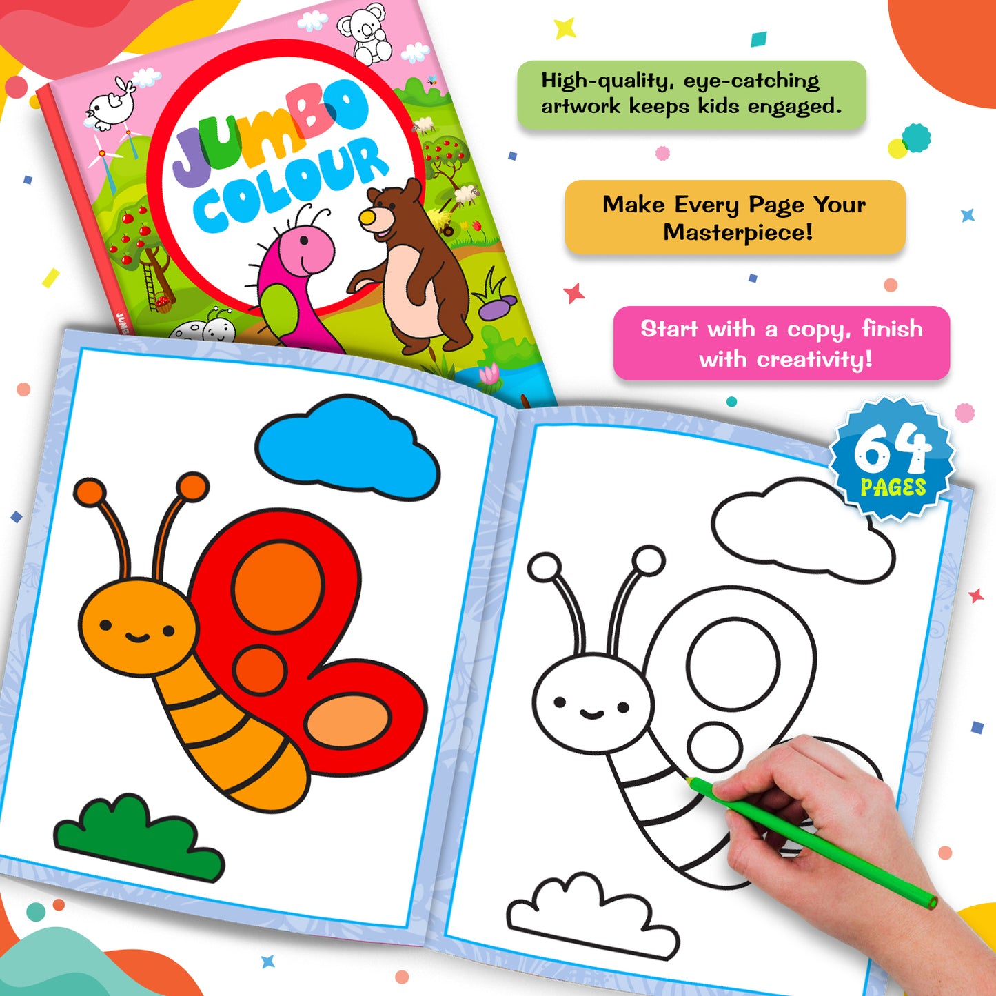 Jumbo Color – Wild Animals | Jumbo Coloring Book for Kids | Big Animal Coloring Activity Book