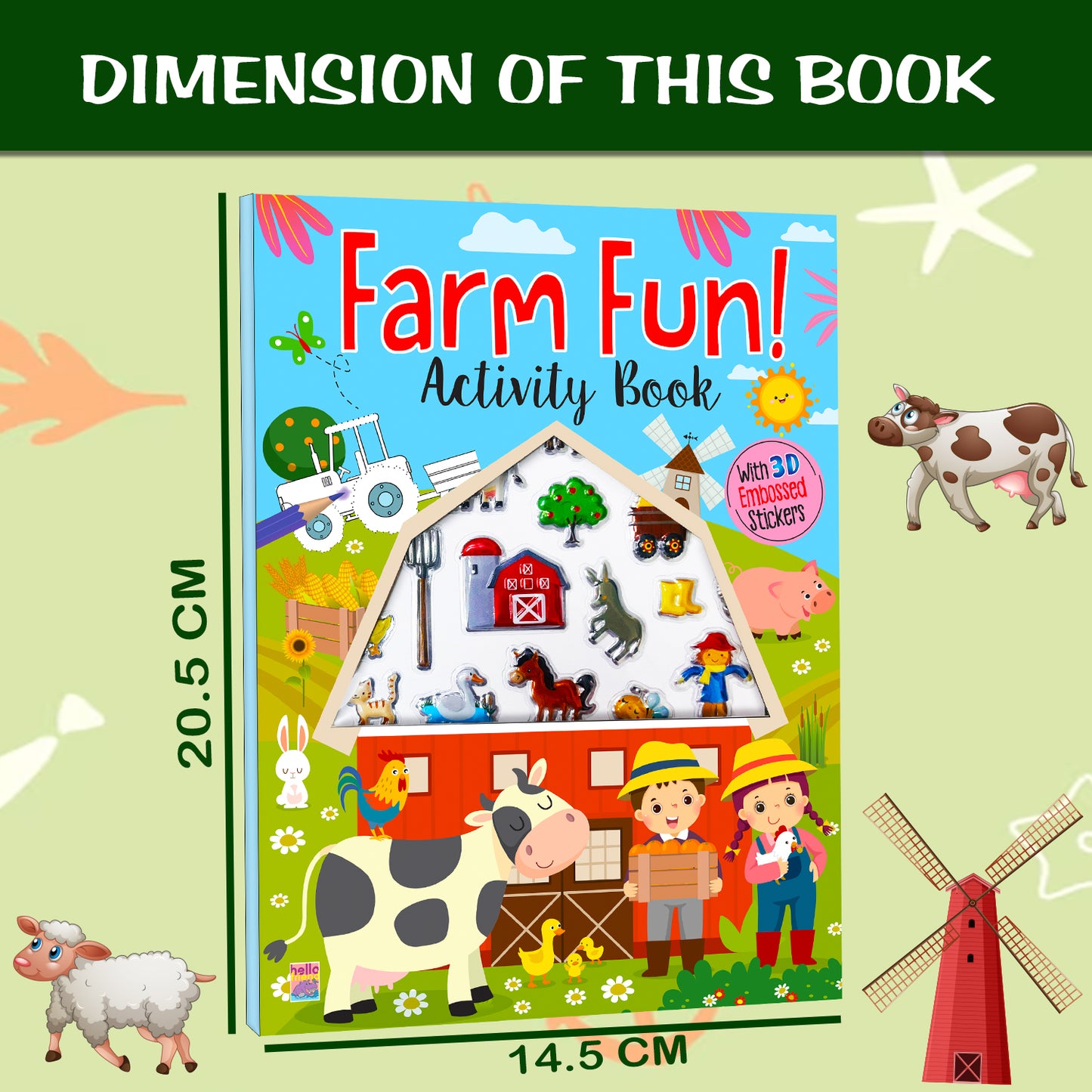 Farm Full Activity Book | Sticker Activity Book for Kids | Creative Farm-Themed Learning & Play Book
