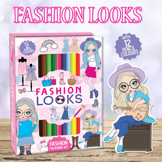 Fashion Looks Art Kit | Fashion Coloring & Creative Activity Kit for Kids | Stylish Art & Learning Kit