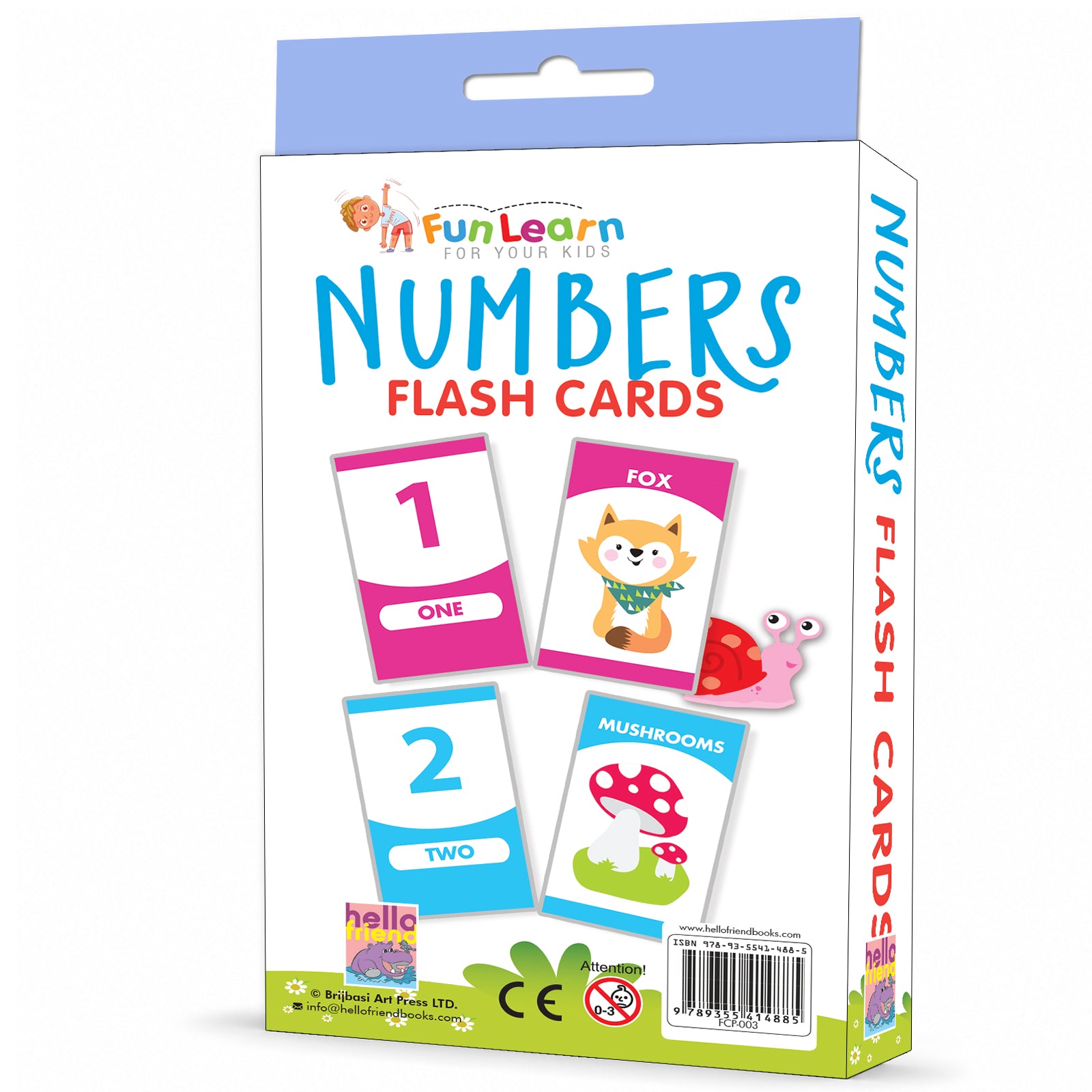 Numbers Flash Cards back view showing sample cards