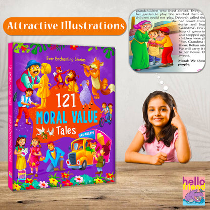 121 Moral Value Stories | Illustrated Bedtime Story Book for Kids