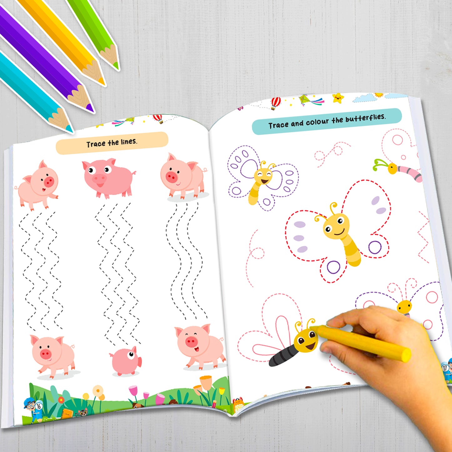 Super Pencil Control and Colouring Book | Pencil Tracing & Coloring Activity Book for Kids | Early Learning Workbook