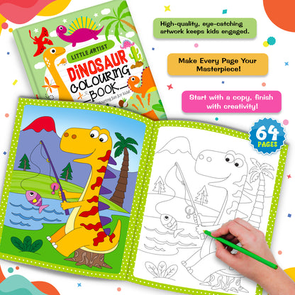 Little Artist Dinosaur Colouring Book | Fun Dinosaur Activity & Coloring Book for Kids