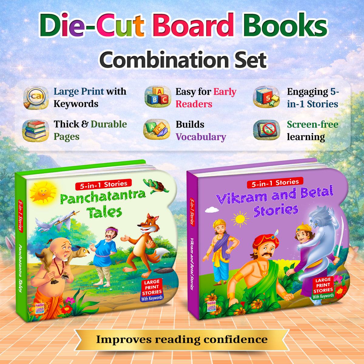 Vikram & Betal + Panchatantra Tales | 2-Book Story Combo for Kids 3+