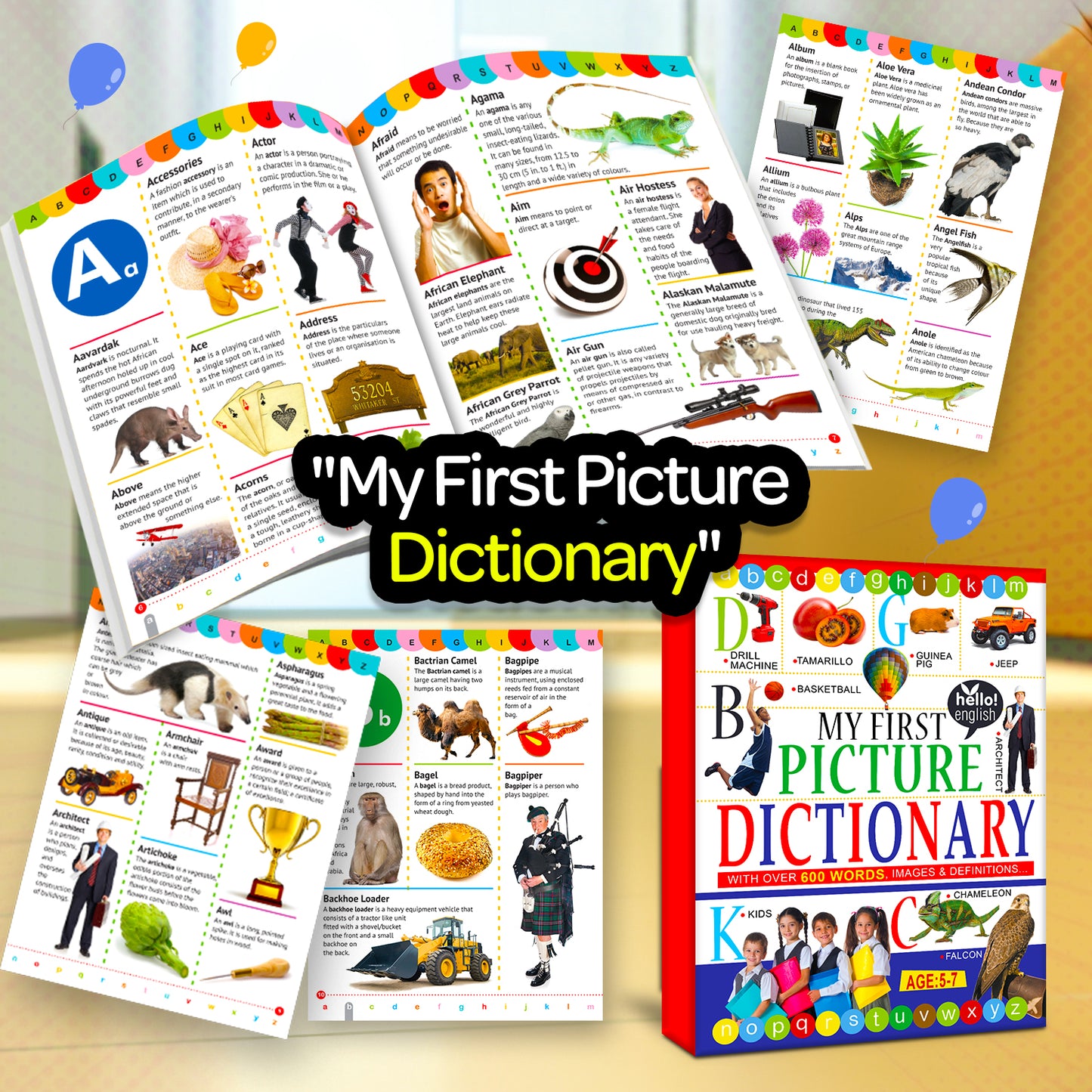 My First Picture Dictionary Book | Illustrated Picture Knowledge Book for Kids | Early Learning Vocabulary Book