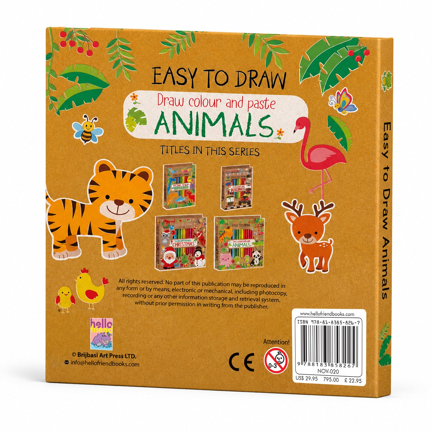 Draw, Colour & Paste – Animals | How to Draw Activity Book for Kids | Animal Drawing & Colouring Book