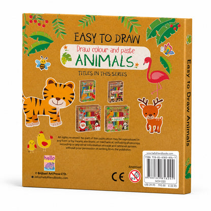 Draw, Colour & Paste – Animals | How to Draw Activity Book for Kids | Animal Drawing & Colouring Book