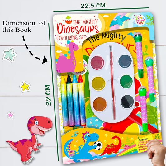 The mighty dinosaur colouring set