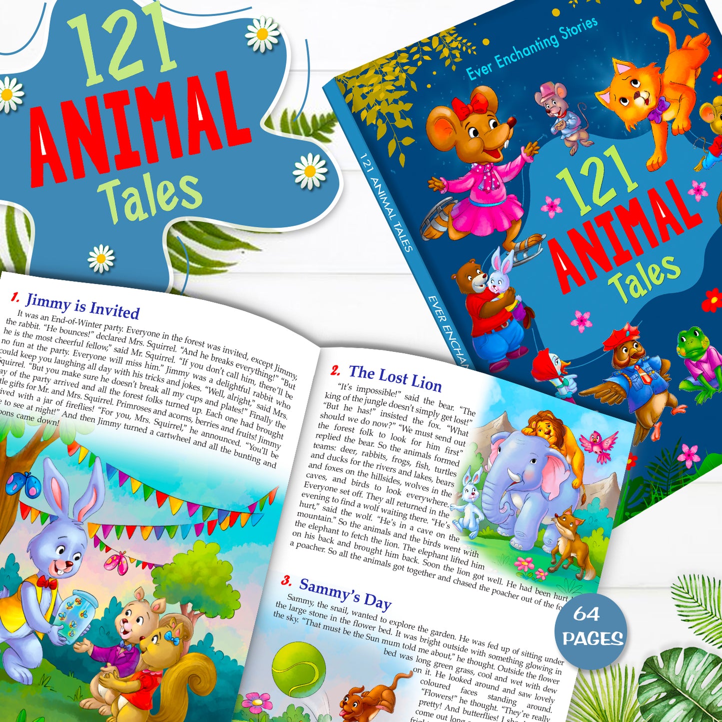 121 Animal Tales Stories | Illustrated Animal Story Book for Kids