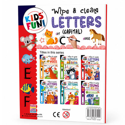 Wipe & Clean Capital Letters - Book with open pages display